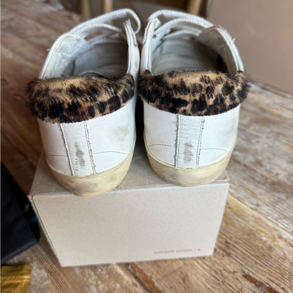 Golden Goose White Leather Old School Sneakers leopard size 39 - Picture 4 of 16